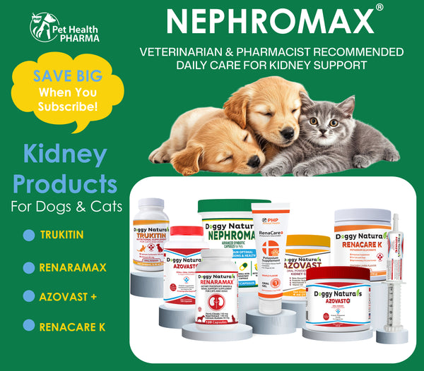 NephroMax Synbiotic Capsules for Kidney Support for Dogs & Cats (120 Capsules) Made In U.S.A